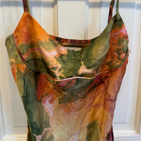 Elegant Multicolor Spaghetti Strap Dress - Picture 2 of 4